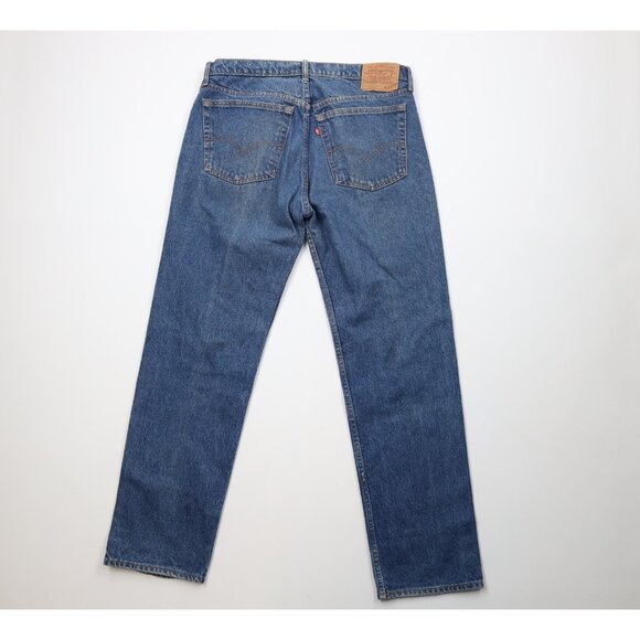 Vtg 90s Levis 505xx Mens 36x32 Distressed Regular Straight Leg Jeans Blue USA - Picture 11 of 16